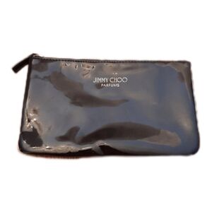🔥Jimmy Choo Parfums Patent Black Leather Zippered Pouch